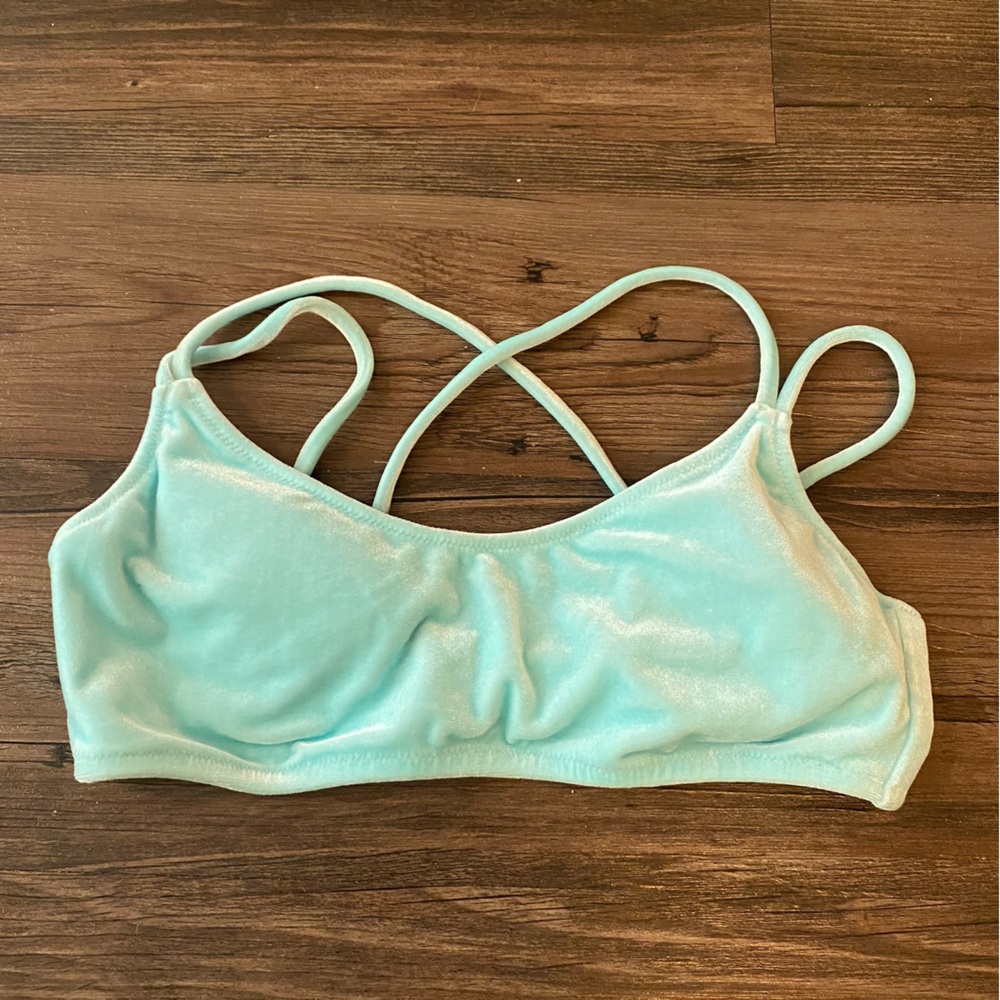 Pink pale blue bikini top